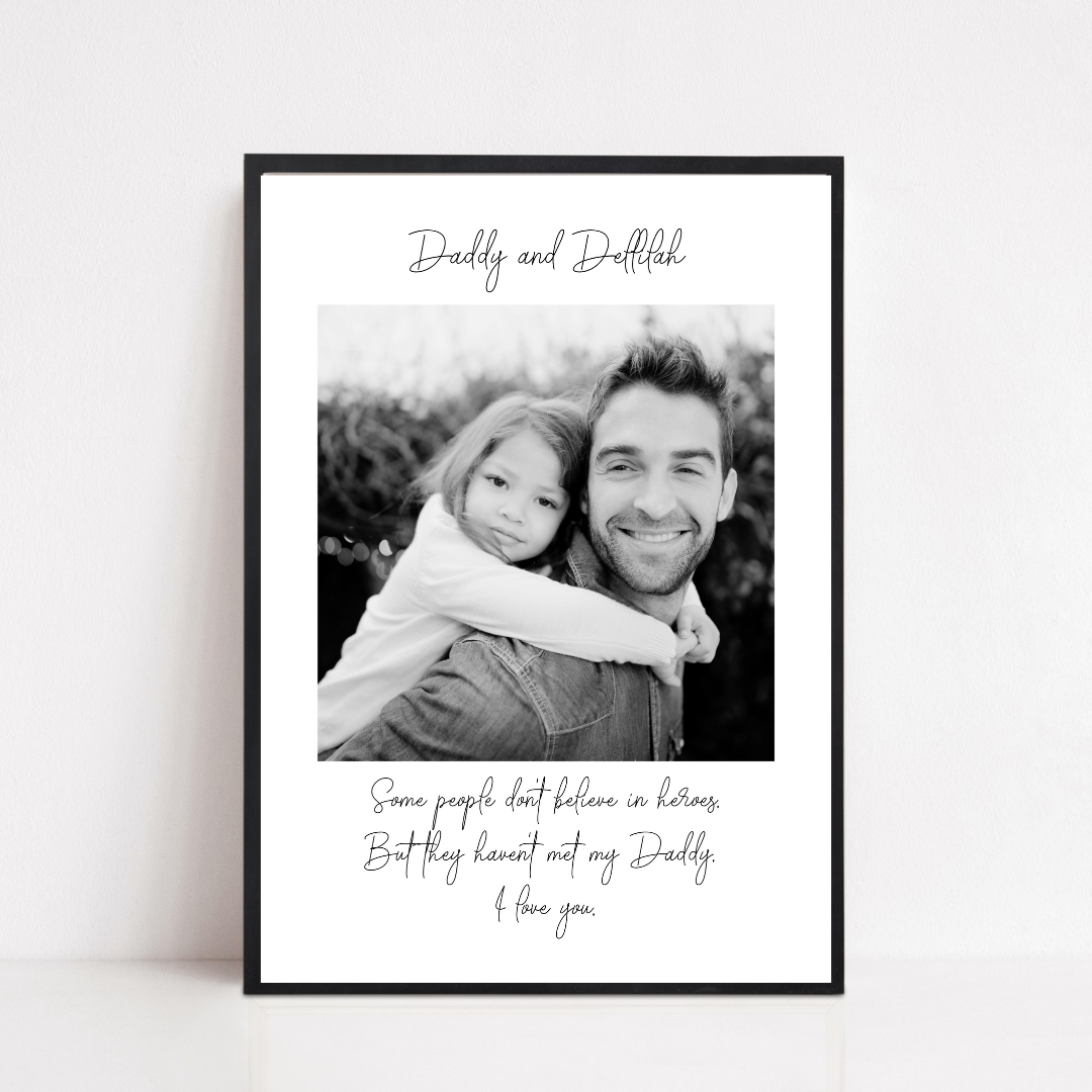 Fathers Day Print | Personalised Daddy Hero | Daddy Gift | Daddy Gift - Dinky Designs
