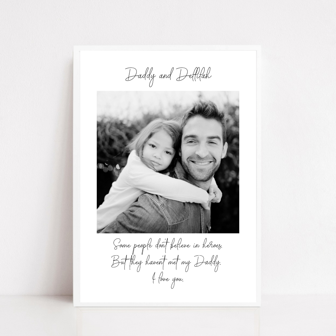 Fathers Day Print | Personalised Daddy Hero | Daddy Gift | Daddy Gift - Dinky Designs