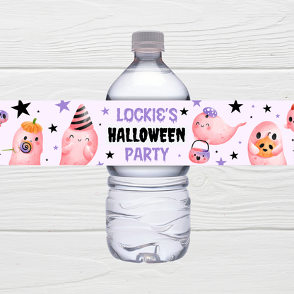 Juice Bottle Labels | Halloween Purple Ghost Labels | Water Bottle Stickers | Halloween Party | Party Stickers