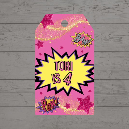 Supergirl Gift Tags | Supergirl Birthday Gift Tags | Rectangle Gift Tags - Dinky Designs