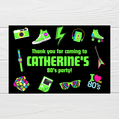 Rectangle Stickers | Party Stickers | 80's Party Stickers | Party Bag Stickers
