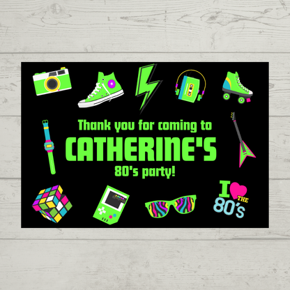 Rectangle Stickers | Party Stickers | 80's Party Stickers | Party Bag Stickers