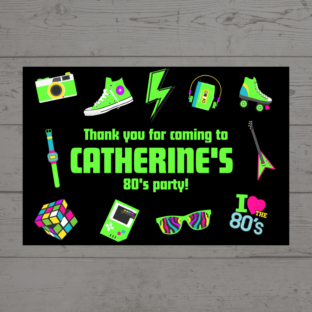 Rectangle Stickers | Party Stickers | 80's Party Stickers | Party Bag Stickers