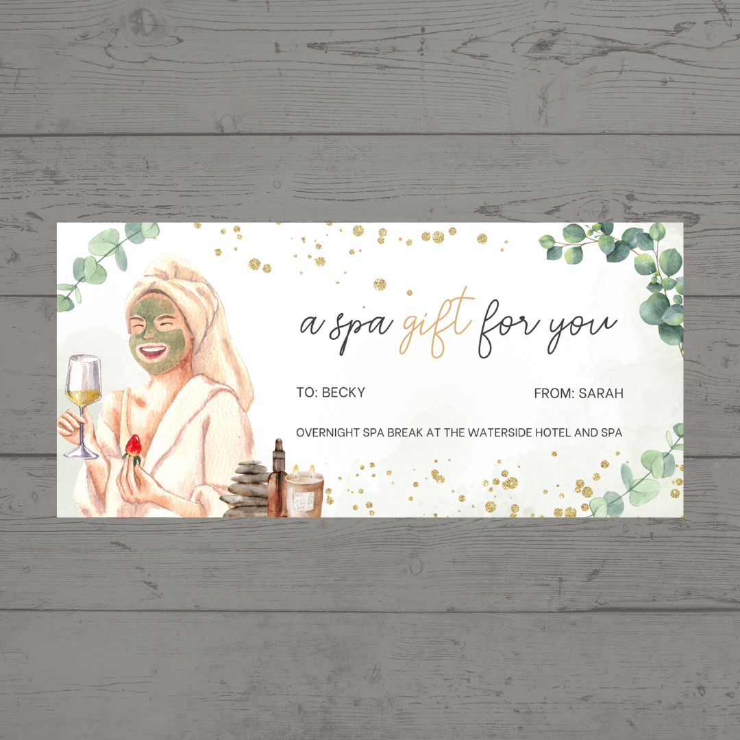 Surprise Ticket Print | Personalised Spa Day Break Ticket Voucher | Gift Idea