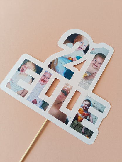 Cake Topper | Personalised Photo Name Age Cake Topper | Personalised Photo Party Supplies