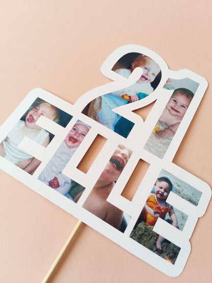 Cake Topper | Personalised Photo Name Age Cake Topper | Personalised Photo Party Supplies