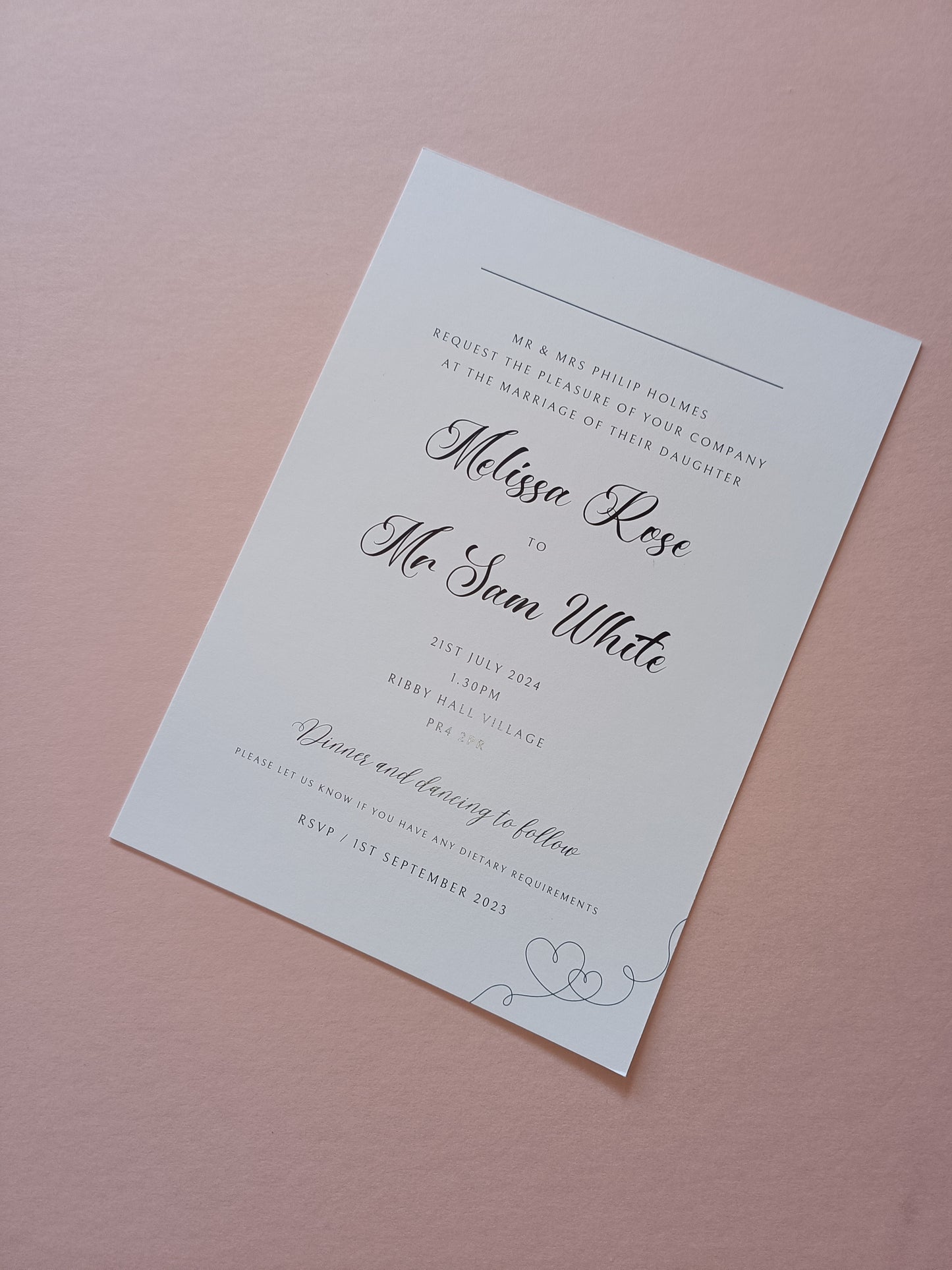 Wedding Invitations | A6 Invites | Black & White Minimalistic Wedding Theme Invitations | Wedding Party Invitations