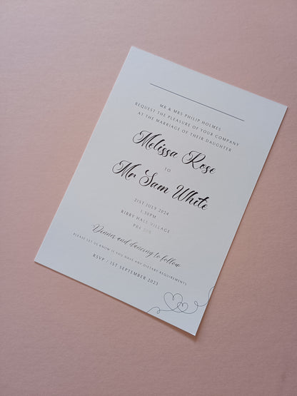Wedding Invitations | A6 Invites | Black & White Minimalistic Wedding Theme Invitations | Wedding Party Invitations