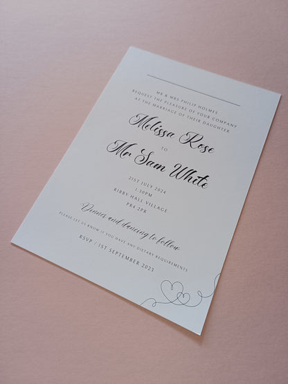 Wedding Invitations | A6 Invites | Black & White Minimalistic Wedding Theme Invitations | Wedding Party Invitations