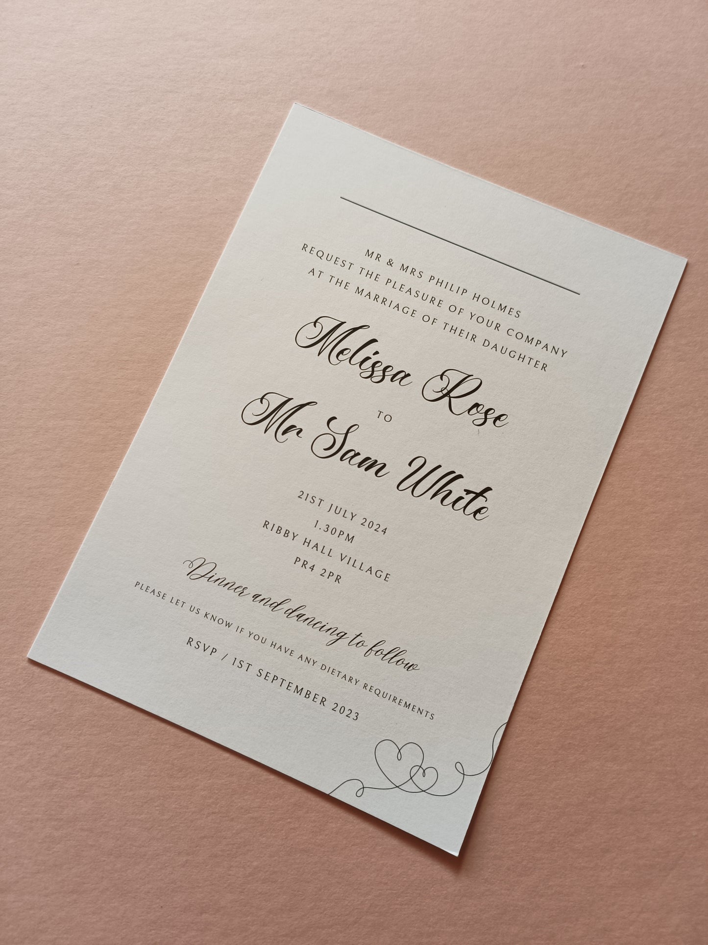 Wedding Invitations | A6 Invites | Black & White Minimalistic Wedding Theme Invitations | Wedding Party Invitations