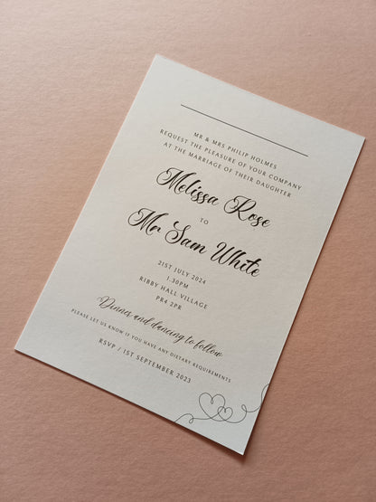 Wedding Invitations | A6 Invites | Black & White Minimalistic Wedding Theme Invitations | Wedding Party Invitations