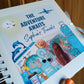 STICKER ONLY - Personalised Travel Scrapbook Sticker | Blue Travel Scrapbook Label | Personalised Travel Gift Idea