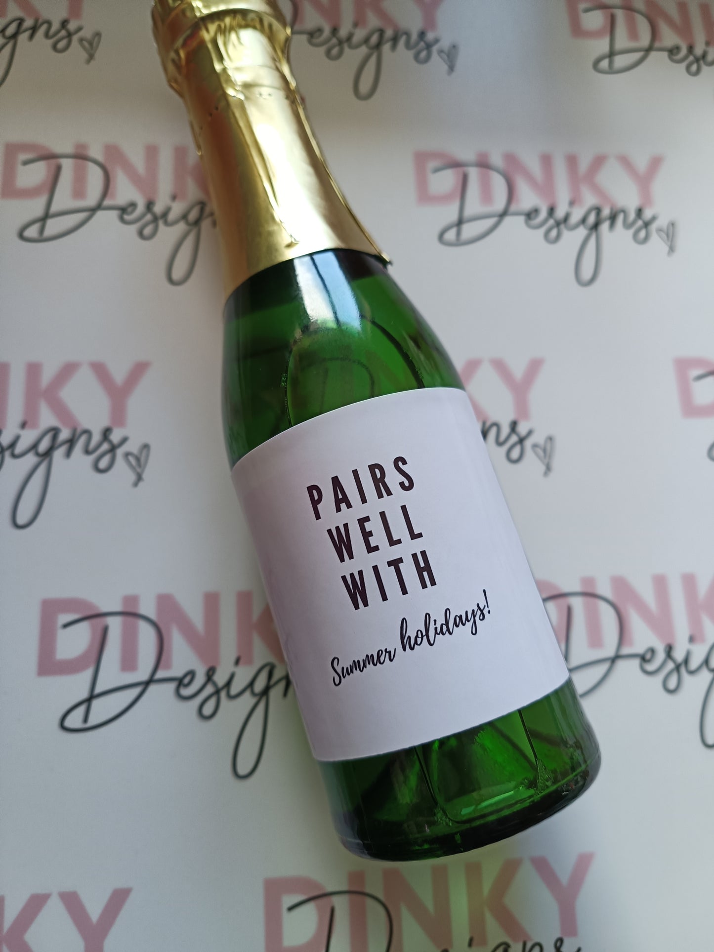 Mini Wine Bottle Label | Teacher Chocolate Wrapper Sticker | Teacher Wine Bottle Sticker | Pairs Well With Summer Holidays | Teacher Gift