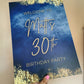 Matt's 30th Birthday | A3 Navy Blue & Gold Welcome Board Sign | Personalised Birthday Board | SALE ITEM