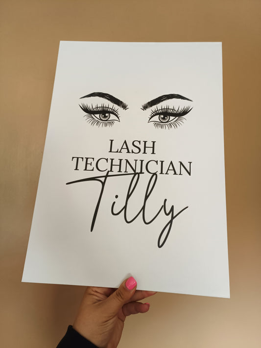 Lash Technician Board | A3 Lash Technician Tilly Salon Board Sign | SALE ITEM