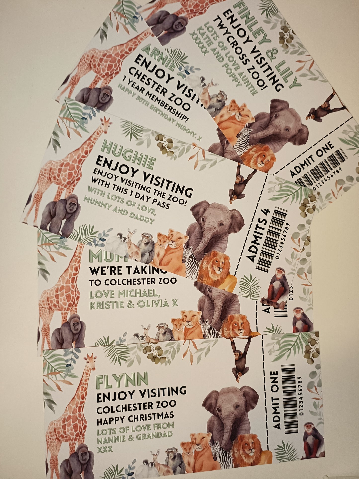 Surprise Ticket Print | Personalised Zoo Ticket Pass Voucher Membership | Gift Idea