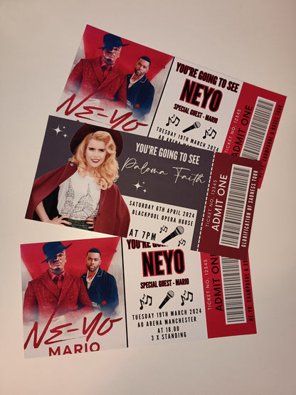 Custom Surprise Ticket Print | Personalised Ticket Voucher | Gift Idea | ANY DESIGN - Dinky Designs