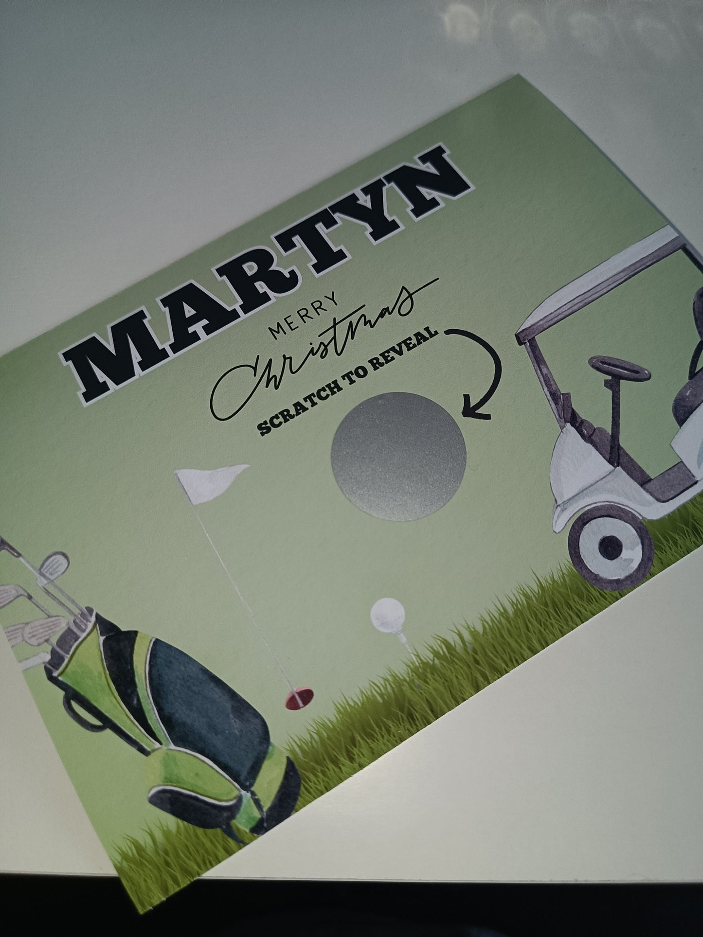 Surprise Gift Voucher Print | Personalised Golf Ticket Pass Voucher | Scratch Reveal | Gift Idea