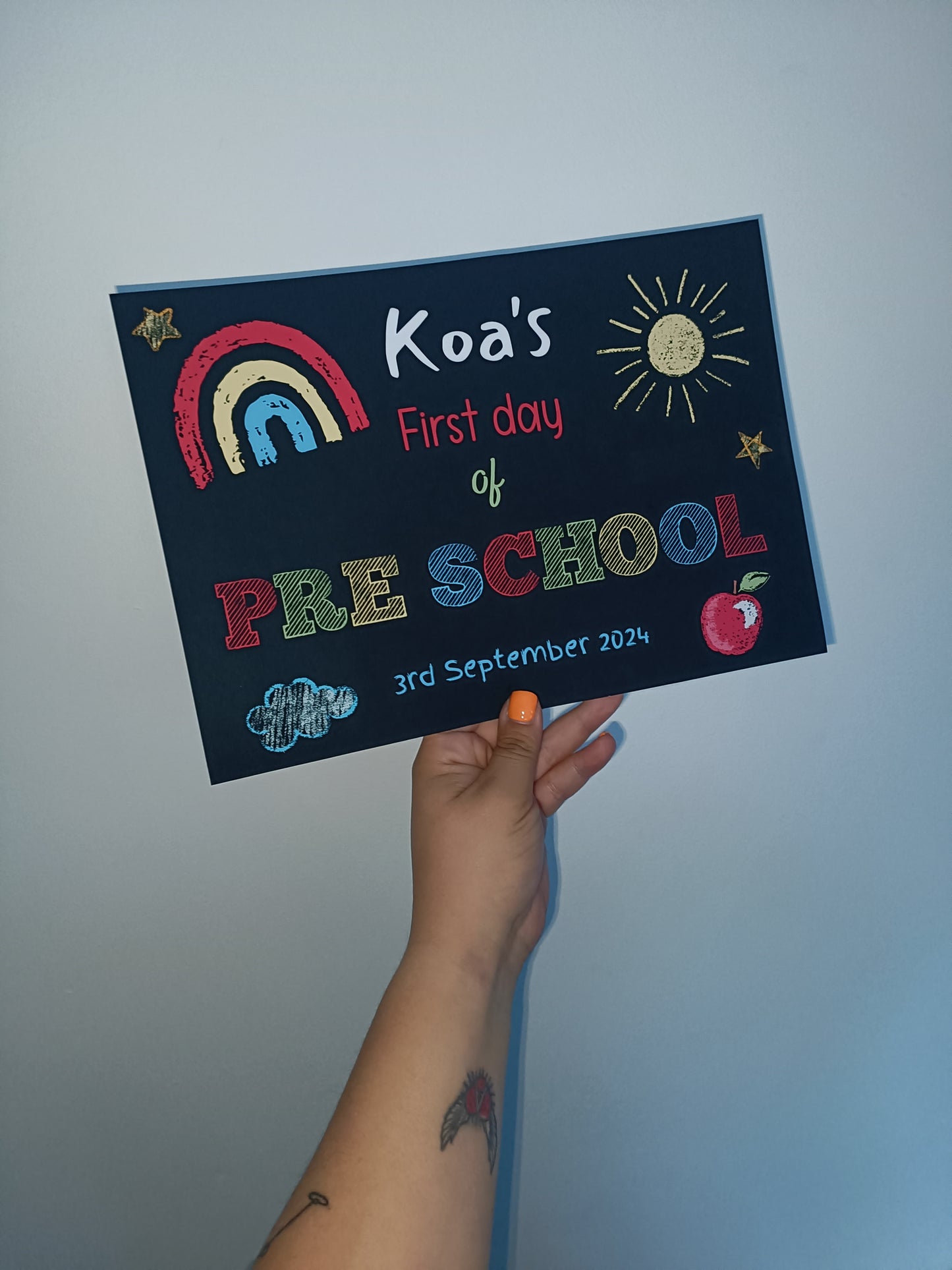 Pre School Print | Personalised First Day Of School | Keepsake Gift
