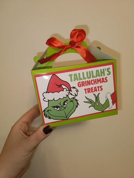Christmas Party Boxes | Treat Boxes | Grinch Design | Christmas Eve Decor | Party Bags