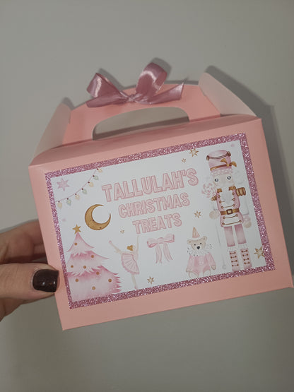 Christmas Party Box | Treat Box | Pink Nutcracker Design | Christmas Eve Box | Party Bags