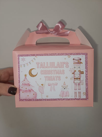 Christmas Party Box | Treat Box | Pink Nutcracker Design | Christmas Eve Box | Party Bags