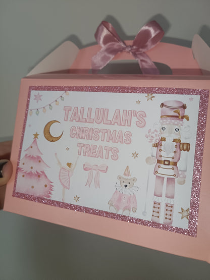 Christmas Party Box | Treat Box | Pink Nutcracker Design | Christmas Eve Box | Party Bags
