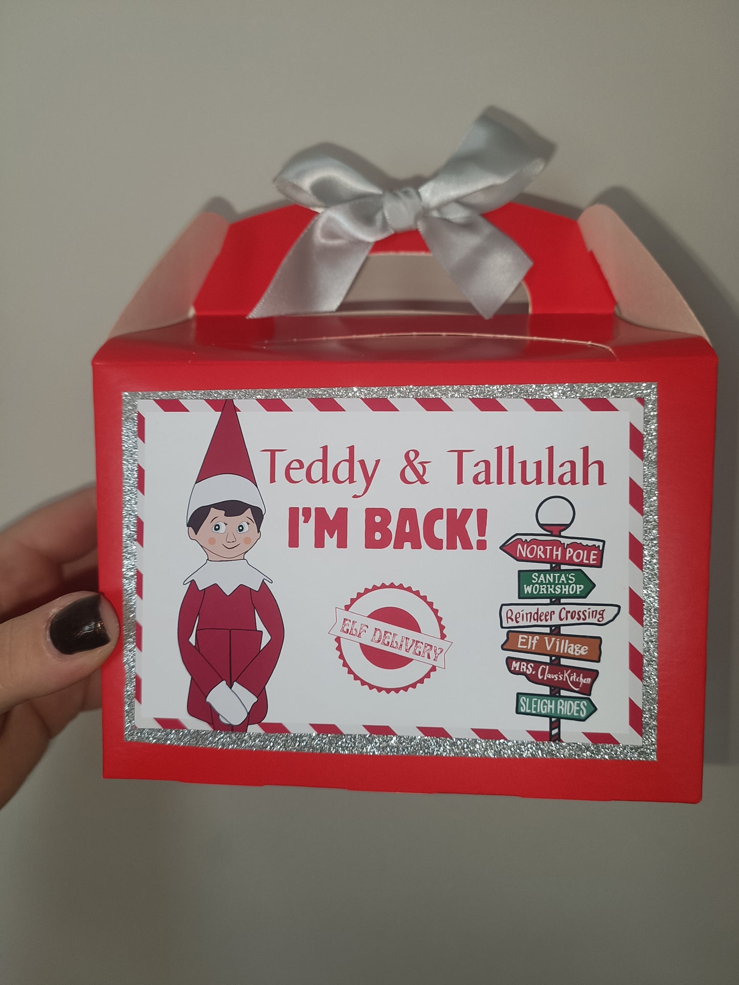 Christmas Party Box | Treat Box | Elf Christmas Design | Christmas Eve Box | Party Bags