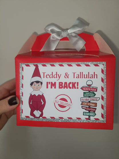 Christmas Party Box | Treat Box | Elf Christmas Design | Christmas Eve Box | Party Bags