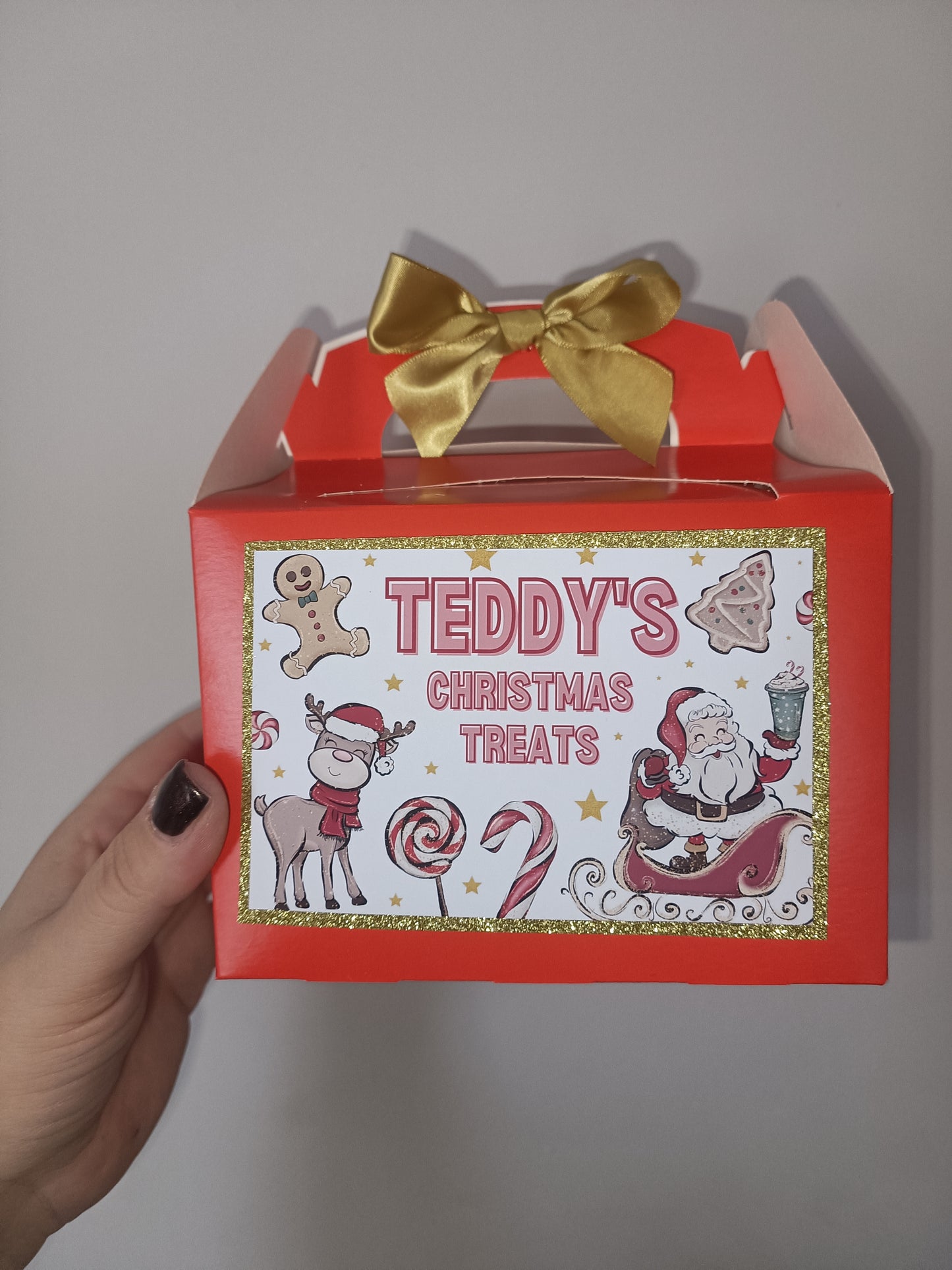 Christmas Party Box | Treat Box | Red Christmas Design | Christmas Eve Box | Party Bags
