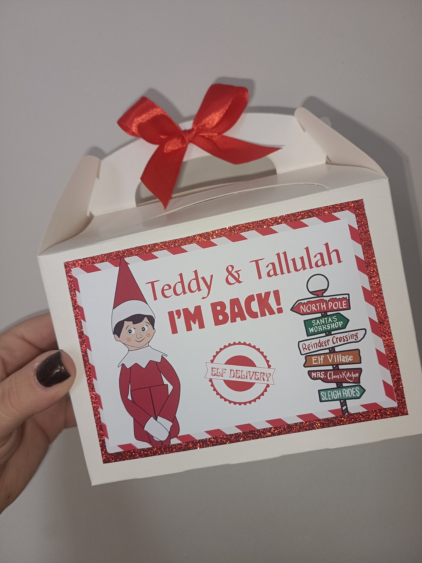 Christmas Party Box | Treat Box | Elf Christmas Design | Christmas Eve Box | Party Bags