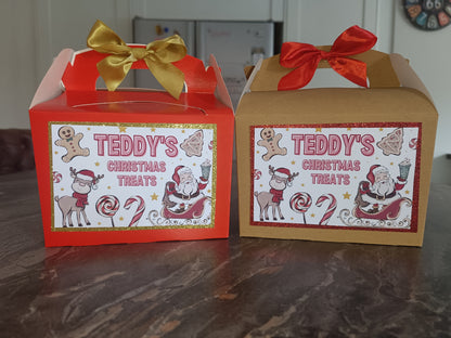 Christmas Party Box | Treat Box | Red Christmas Design | Christmas Eve Box | Party Bags