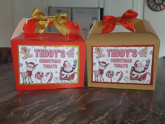 Christmas Party Box | Treat Box | Red Christmas Design | Christmas Eve Box | Party Bags