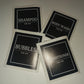 SALE | Black Set of 4 - Bathroom Bottle Waterproof Stickers | Bathroom Labels