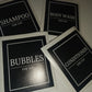 SALE | Black Set of 4 - Bathroom Bottle Waterproof Stickers | Bathroom Labels
