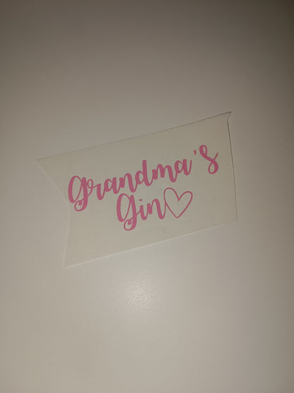 SALE | Grandma's Gin Sticker | Vinyl Sticker | Gin Glass Label