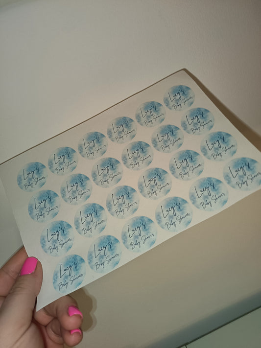 24 x Baby Shower Stickers | Lucy's Baby Shower | SALE ITEM
