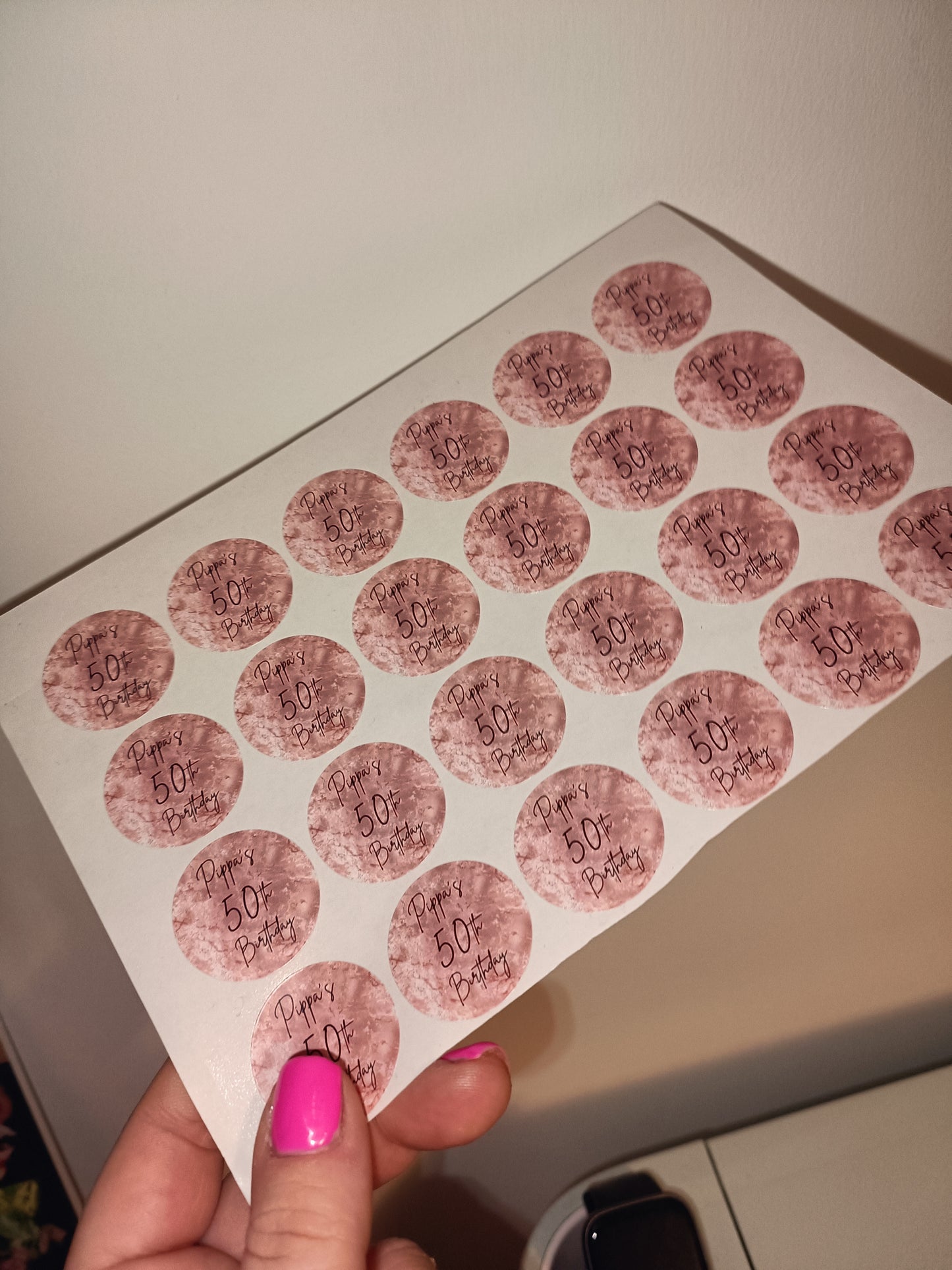 24 x Blush Pink Stickers | Pippa's 50th Birthday | SALE ITEM