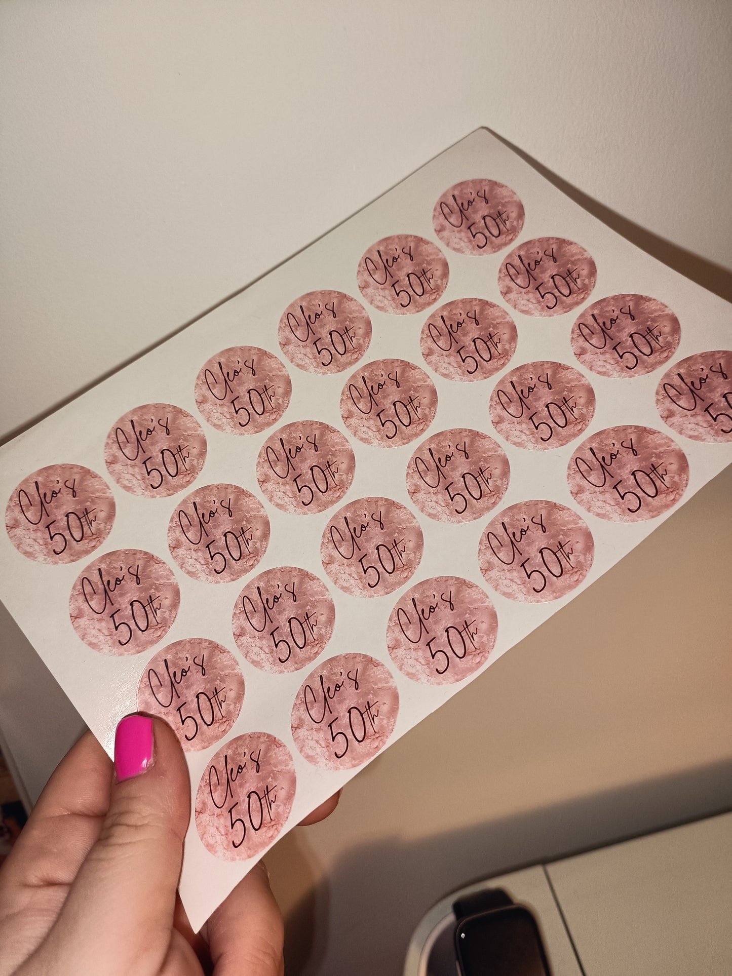 24 x Blush Pink Stickers | Cleo's 50th | SALE ITEM