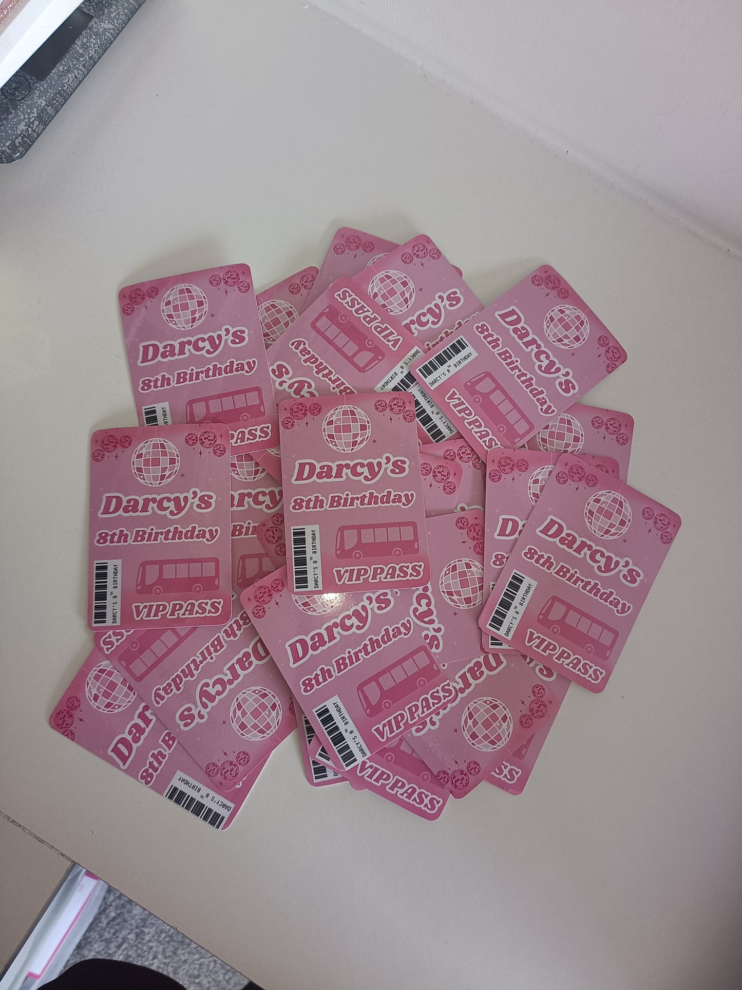 A7 Fuchsia Pink Lanyard Cards | Festival Cards | Party Idea Cards