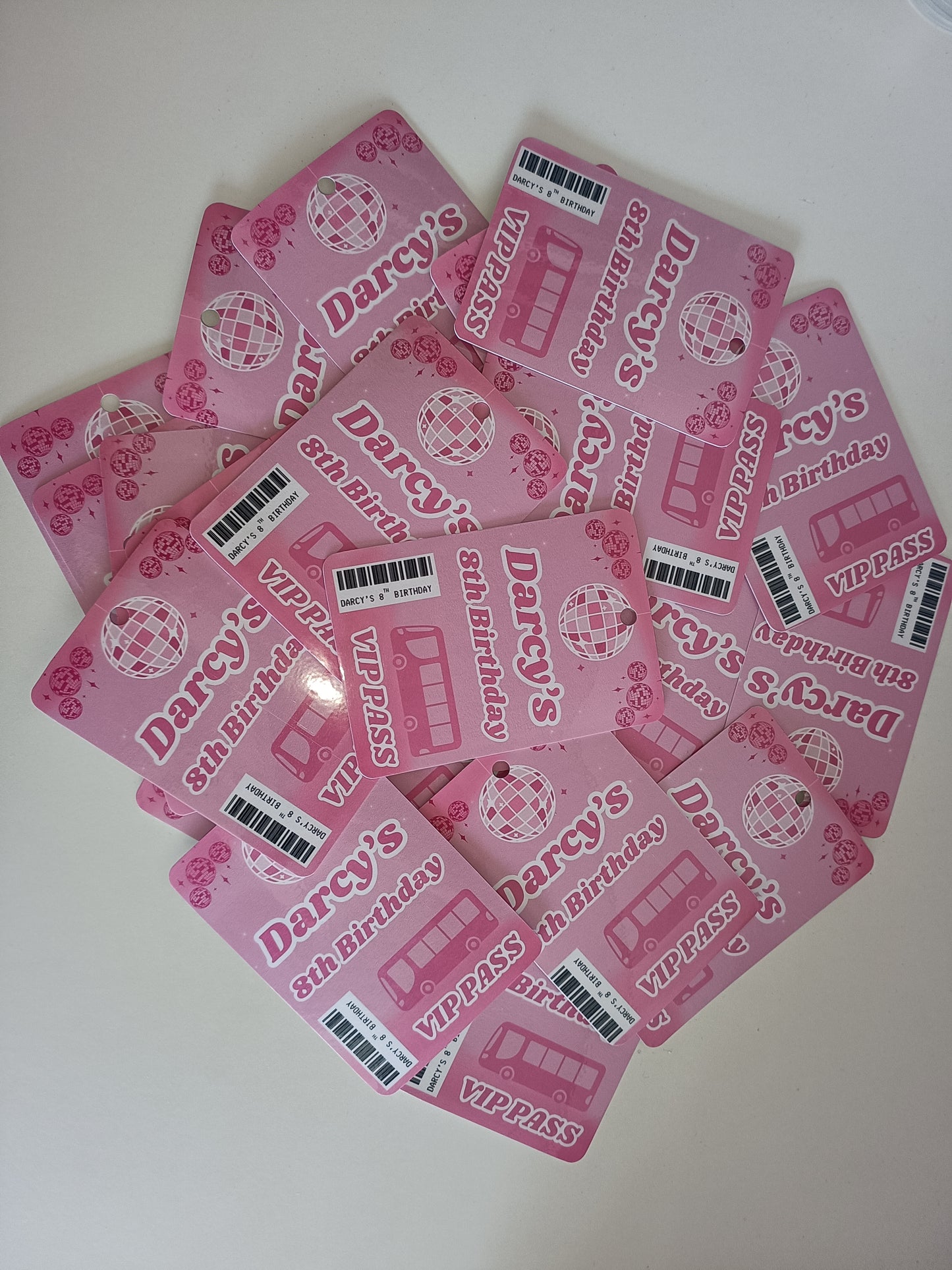A7 Fuchsia Pink Lanyard Cards | Festival Cards | Party Idea Cards