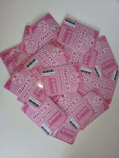 A7 Fuchsia Pink Lanyard Cards | Festival Cards | Party Idea Cards