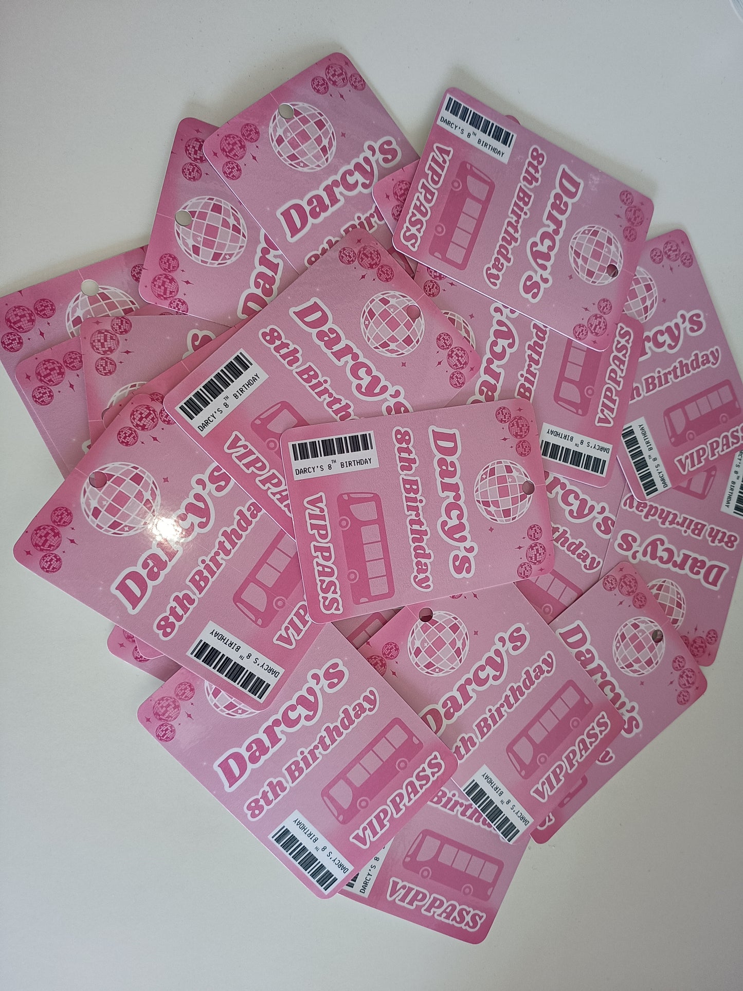 A7 Fuchsia Pink Lanyard Cards | Festival Cards | Party Idea Cards