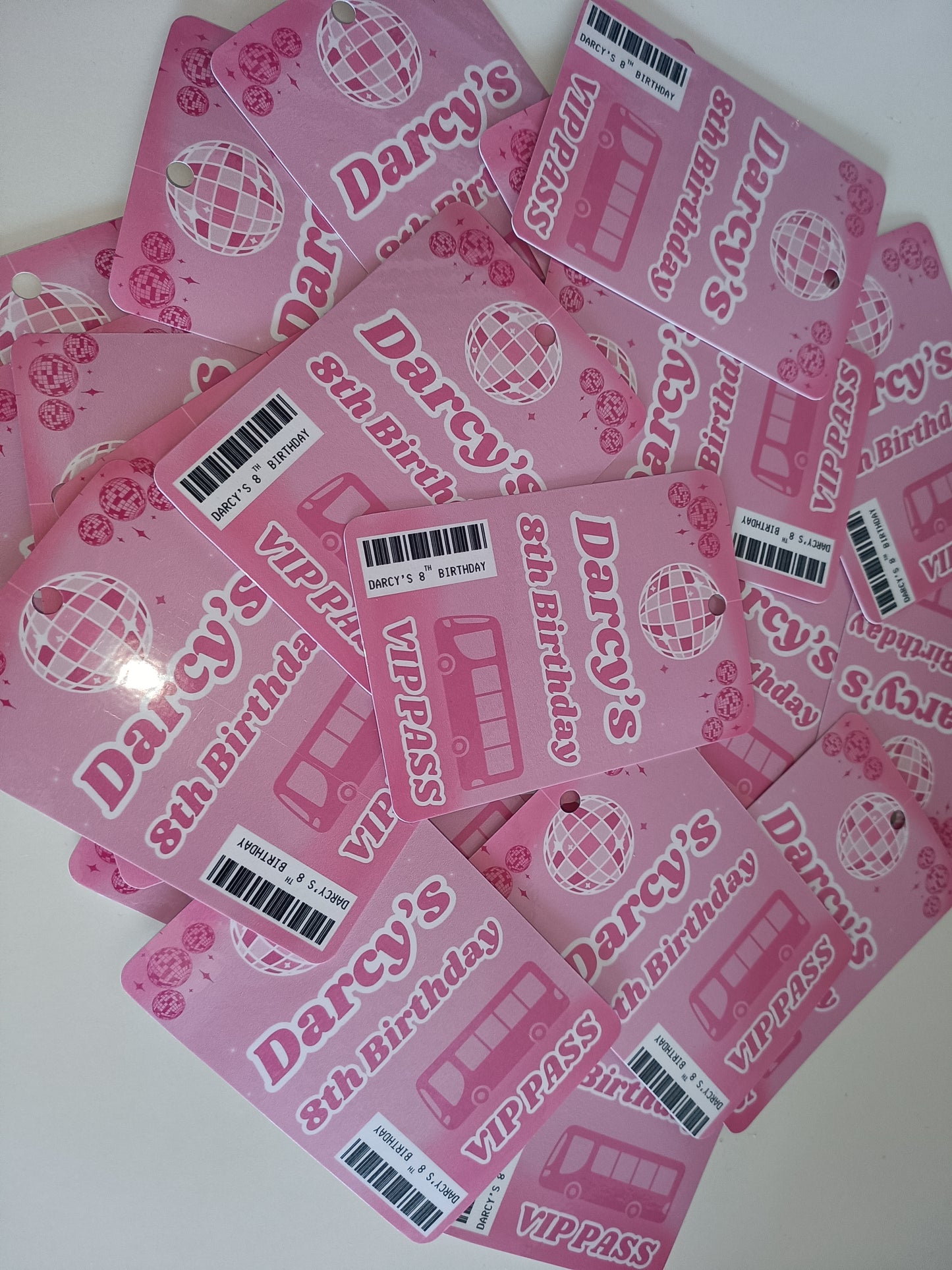 A7 Fuchsia Pink Lanyard Cards | Festival Cards | Party Idea Cards