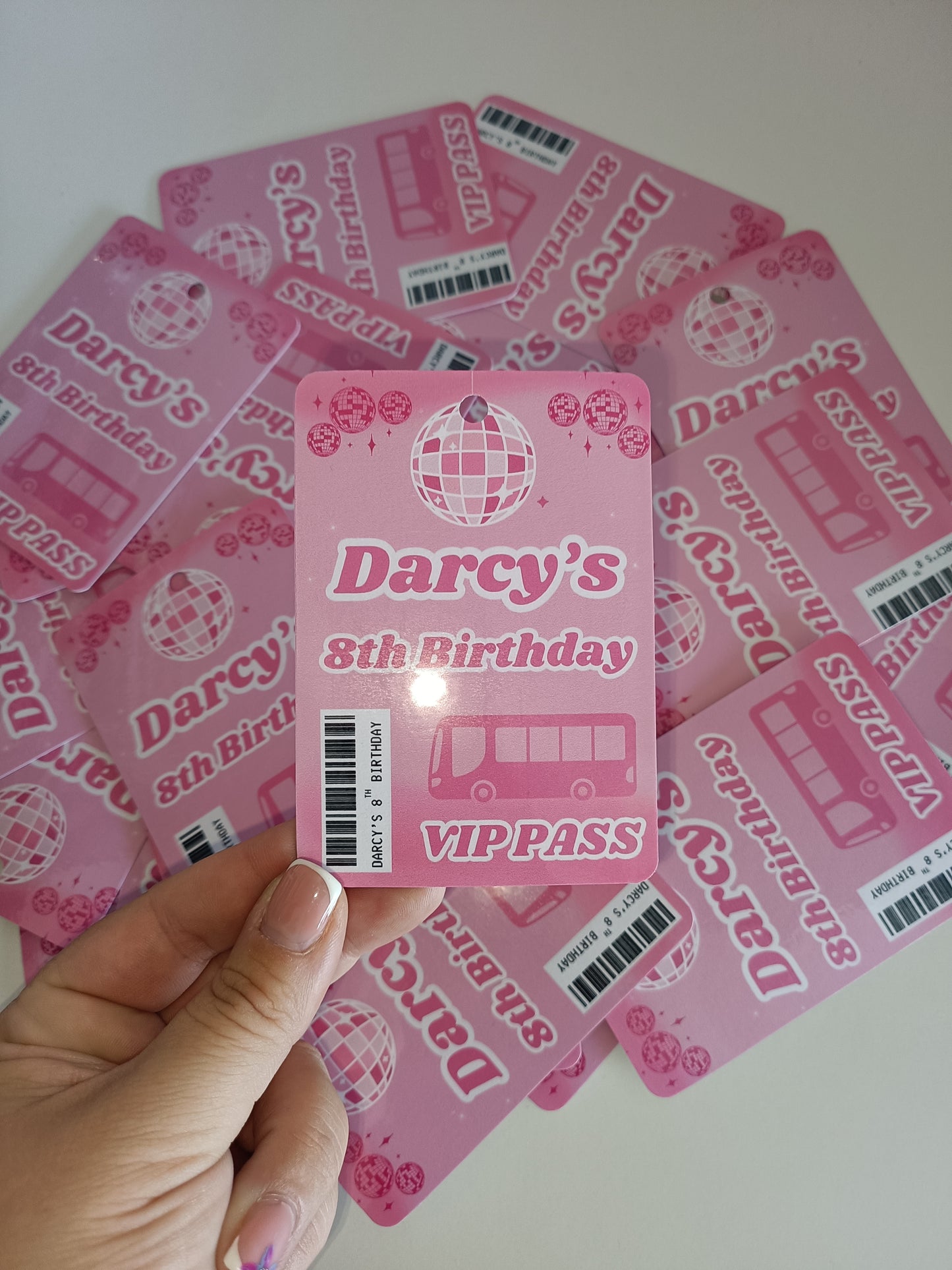 A7 Fuchsia Pink Lanyard Cards | Festival Cards | Party Idea Cards