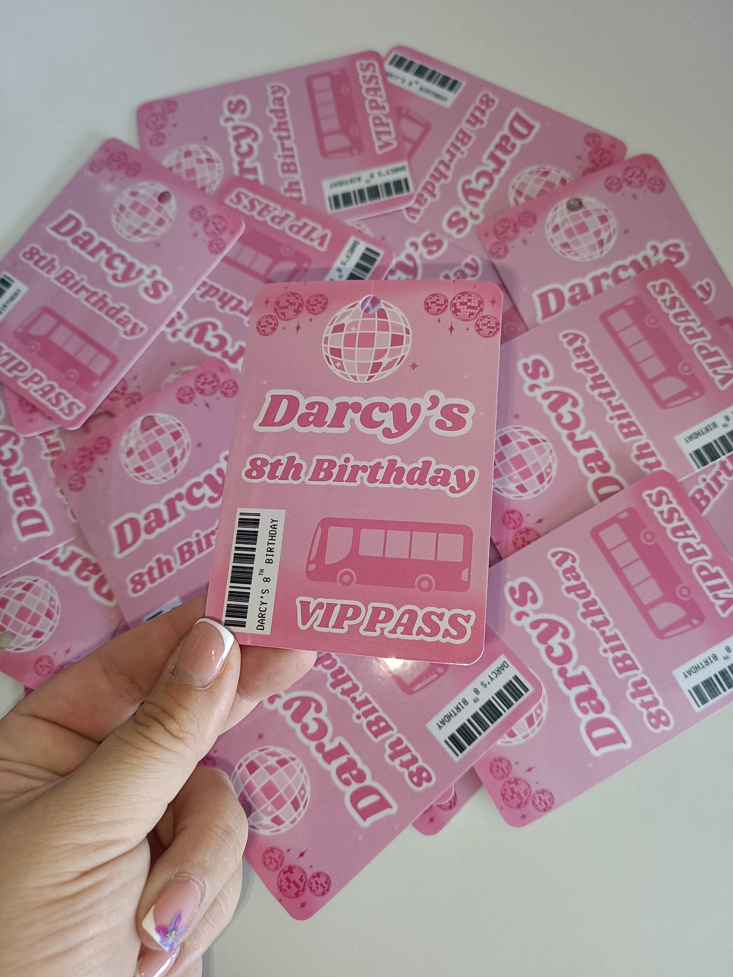 A7 Fuchsia Pink Lanyard Cards | Festival Cards | Party Idea Cards