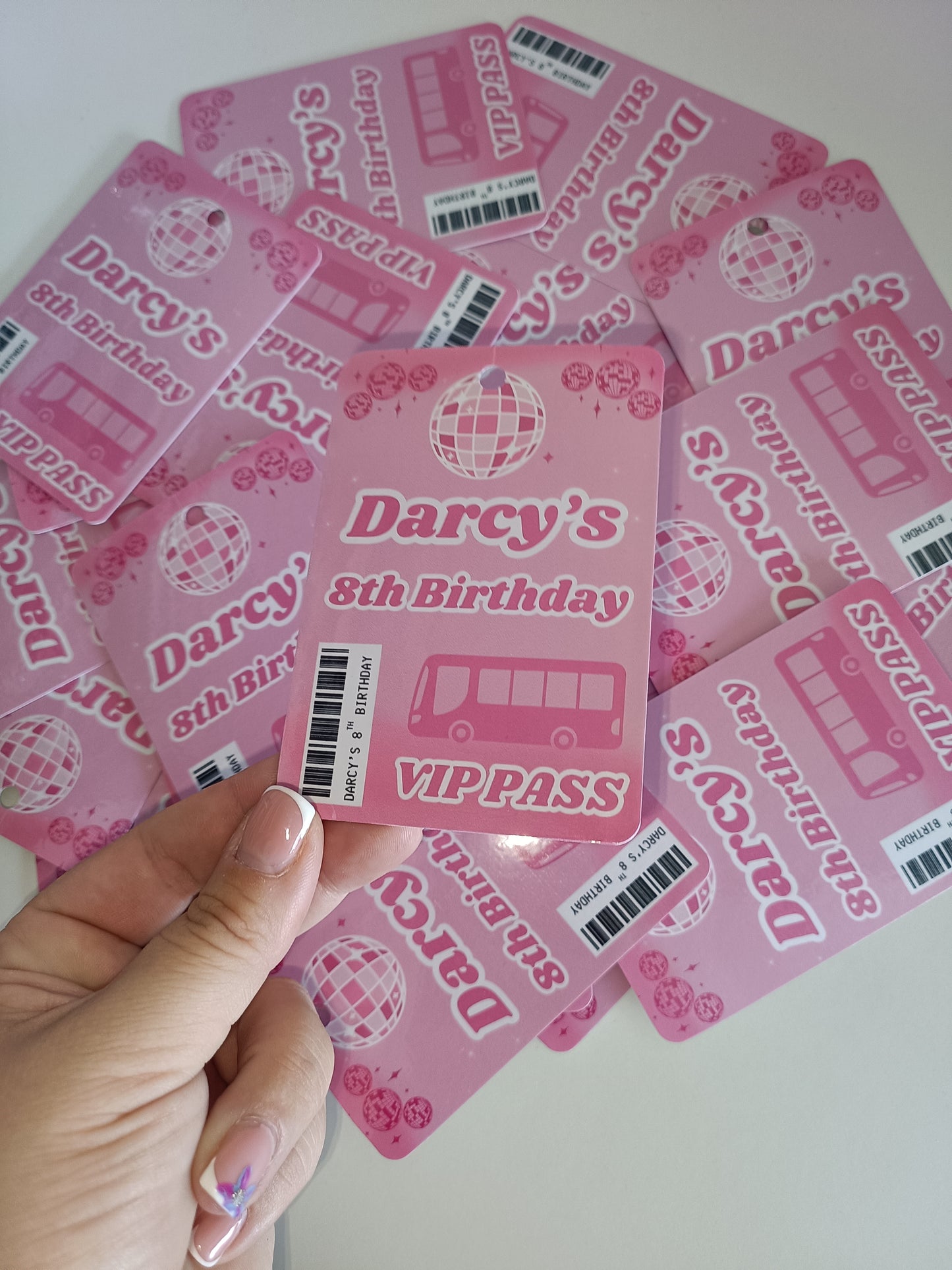 A7 Fuchsia Pink Lanyard Cards | Festival Cards | Party Idea Cards