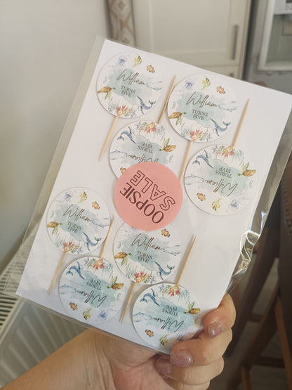 Cupcake Toppers | 15 x William Turns Five Cupcake Toppers - Under The Sea | SALE ITEM