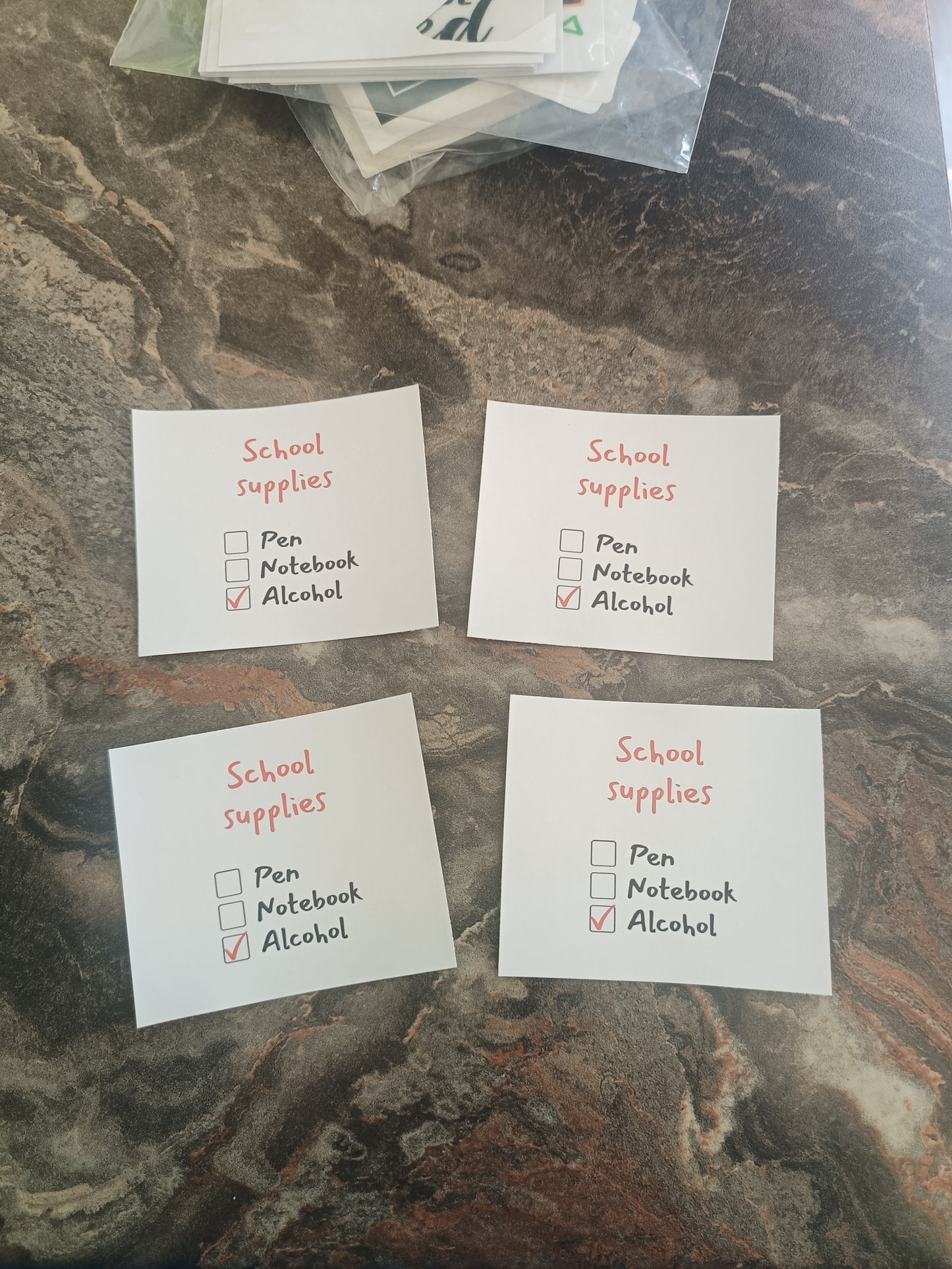 4 x Mini Wine Labels Stickers | Teacher Gifts