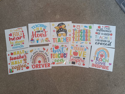 Bundle 10 x UVDTF teacher stickers